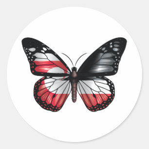 Maori butterfly monarch flag classic round sticker