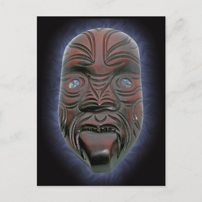 Maori Carved Mask - Postcard (Front)