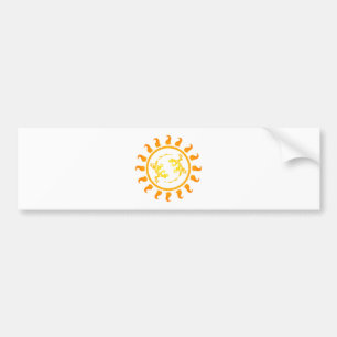 Maori Couple Lizards in Sun Orange Gift Idea Bumper Sticker