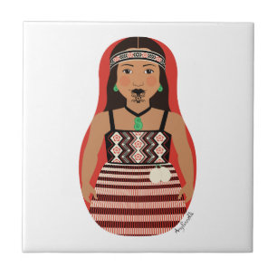 Maori Dancer Matryoshka Tile