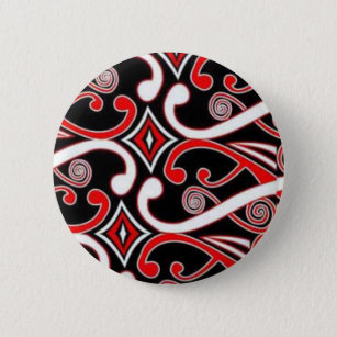 maori designs 6 cm round badge
