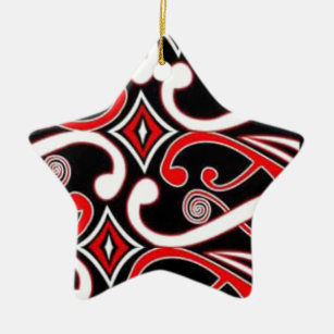maori designs ceramic tree decoration