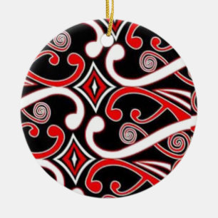 maori designs ceramic tree decoration