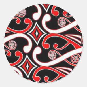 maori designs classic round sticker