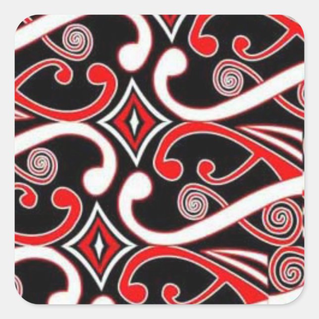 maori designs square sticker (Front)