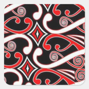 maori designs square sticker