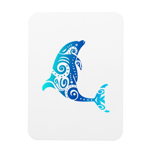 Maori Dolphin Polynesian Tribal Tattoo Gift Idea Magnet (Vertical)