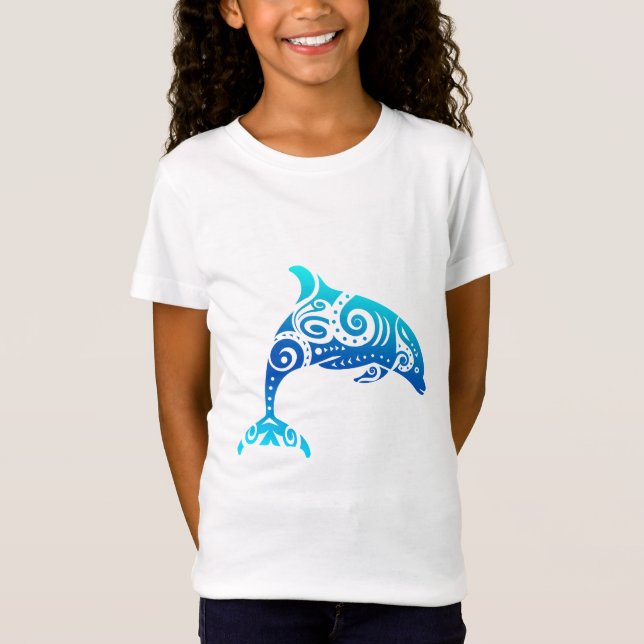 Maori Dolphin Polynesian Tribal Tattoo Gift Idea T-Shirt (Front)