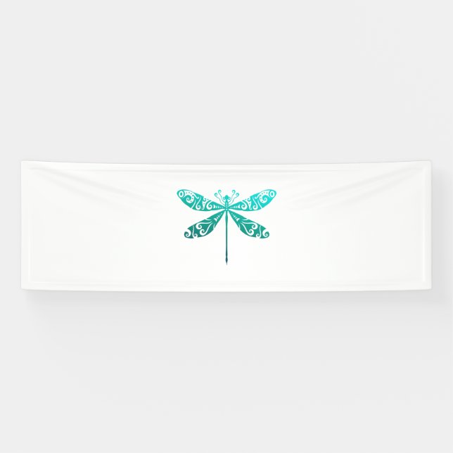 Maori Dragonfly Polynesian Tribal Tattoo Gift Idea Banner (Horizontal)