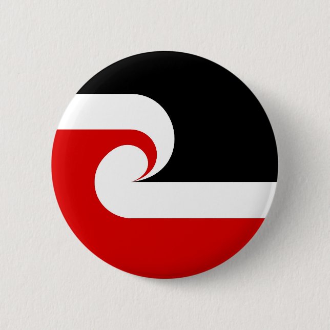 maori ethnic flag new zealand country 6 cm round badge (Front)