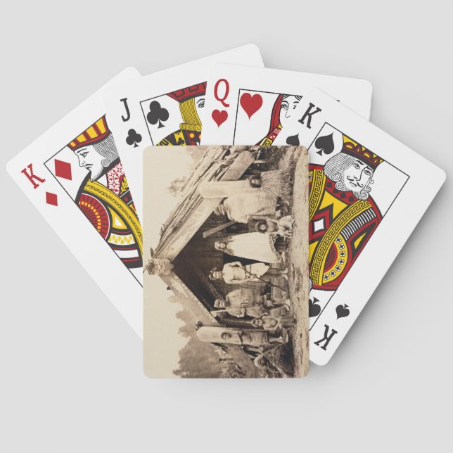 Maori Family, New Zealand, c.1880s (albumen print) Playing Cards (Back)