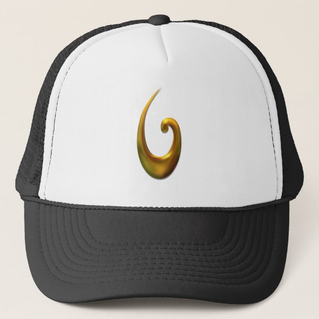 Maori Fish Hood - Gold Trucker Hat (Front)