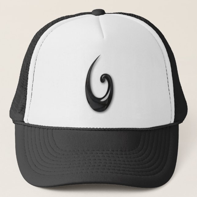 Maori-Fish Hook-obsidian Trucker Hat (Front)