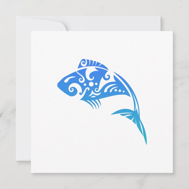 Maori Fish Tribal Tattoo - Gift Idea Invitation (Front)