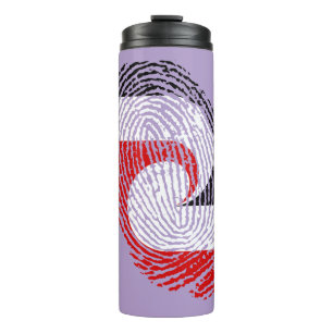 Maori flag fingerprints thermal tumbler