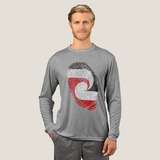 Maori flag fingerprints Tri-Blend shirt (Full Front)
