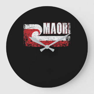 Maori Flag New Zealand Flag Large Clock