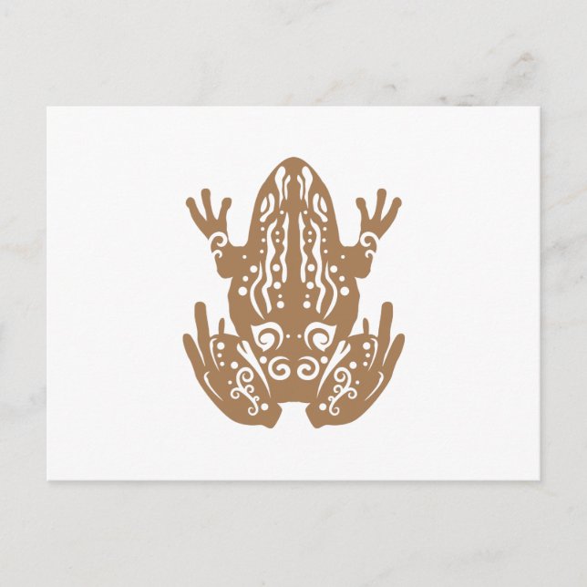Maori Green Bell Frog Poraka Brown - Gift Idea Holiday Postcard (Front)