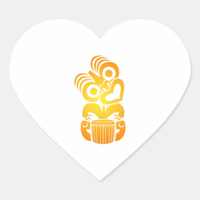 Maori - Hei Tiki Drummer Heart Sticker (Front)