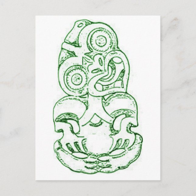 Maori Hei-Tiki Sketch Postcard (Front)