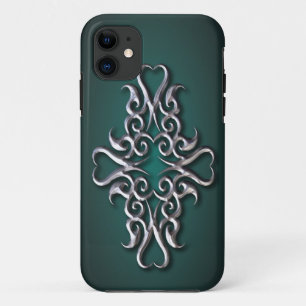 Maori Hook Design - silver iPhone 11 Case