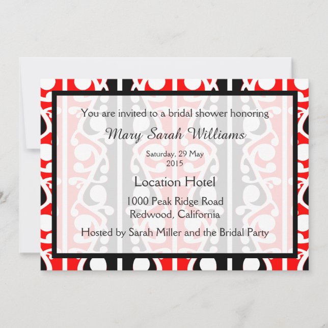 Maori Kowhaiwhai Bridal Shower Invitation (Front)