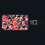 Maori Kowhaiwhai Tribal New Zealand Luggage Tag<br><div class="desc">Maori Kowhaiwhai Pattern. This traditional style design has been built up to form patch work like layers. The colours of are black, red and white. The Kowhaiwhai pattern is made up of koru, Māori for "loop", a spiral shape based on the shape unfurling silver fern frond, which symbolises new life,...</div>