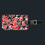 Maori Kowhaiwhai Tribal New Zealand Luggage Tag<br><div class="desc">Maori Kowhaiwhai Pattern. This traditional style design has been built up to form patch work like layers. The colours of are black, red and white. The Kowhaiwhai pattern is made up of koru, Māori for "loop", a spiral shape based on the shape unfurling silver fern frond, which symbolises new life,...</div>