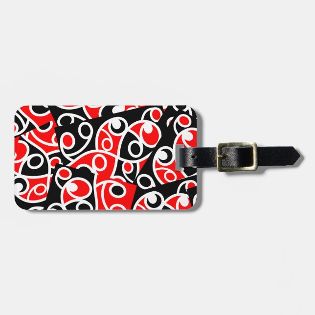 Maori Kowhaiwhai Tribal New Zealand Luggage Tag (Front Horizontal)