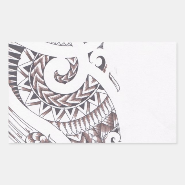 maori luxury designer rectangular sticker (Front)
