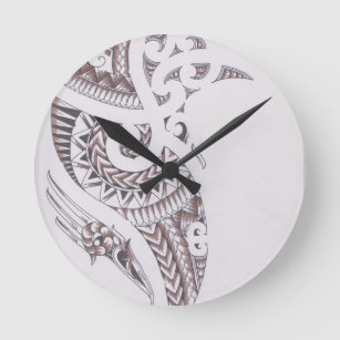 maori luxury designer round clock