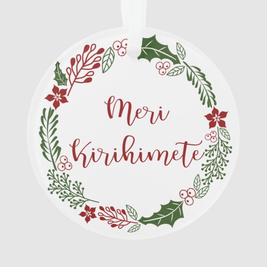 Māori Merry Christmas Wreath, Meri Kirihimete Ornament | Zazzle.co.nz