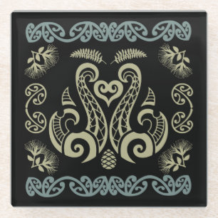 Māori New Zealand Art Glass Coaster