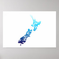 Maori New Zealand Map Tribal Tattoo Gift Idea