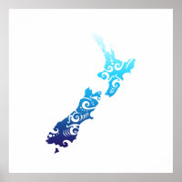 Maori New Zealand Map Tribal Tattoo Gift Idea