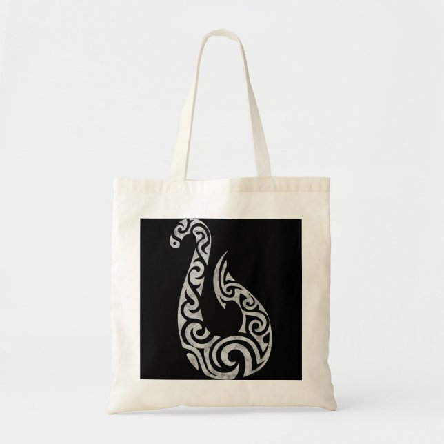 Maori New Zealand Polynesian Fish Hook Charm Gift  Tote Bag (Front)