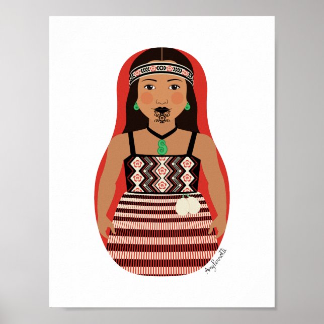 Māori, New Zealander Matryoshka Poster (Front)