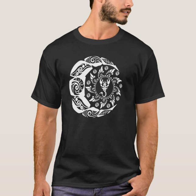 Maori Polynesian Tattoo Scorpion Scorpion Zodiac S T-Shirt (Front)