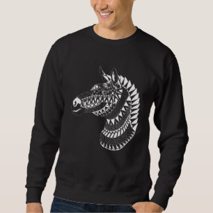 Maori Polynesian Tattoo Zebra Horse Quilted Zebra  Sweatshirt