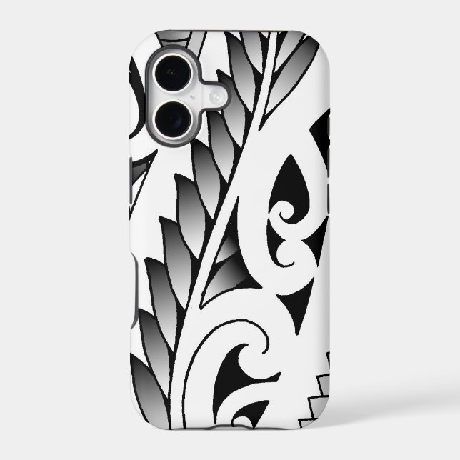Maori silverfern tattoo pattern with fern leafs (Back)