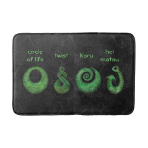 Maori symbols bath mat