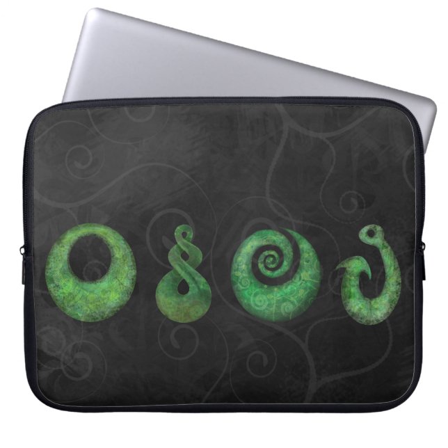 Maori symbols laptop sleeve (Front)