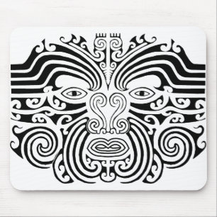 Maori Tattoo - Black and White Mouse Pad