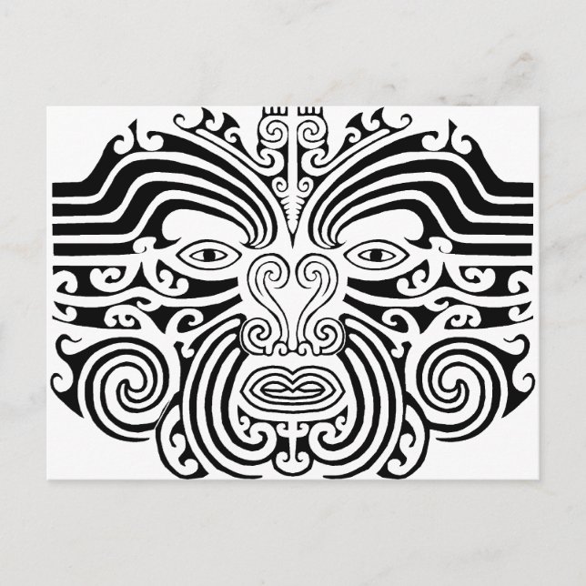 Maori Tattoo - Black and White Postcard (Front)