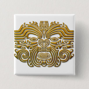 Maori Tattoo - Gold 15 Cm Square Badge