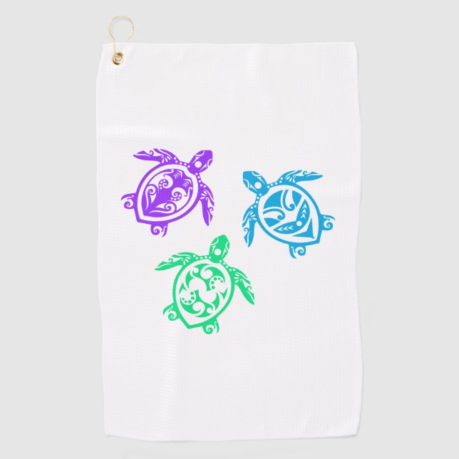 Maori Three Turtles Group Tattoo Gift Idea Golf Towel (Front)