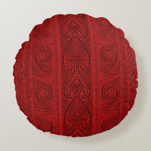 Maori tribal pattern – The Whakairo art of carvi Round Cushion