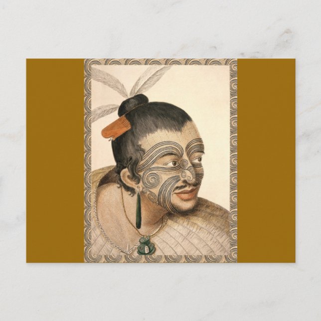 Maori Warrior about 1784 Postcard (Front)