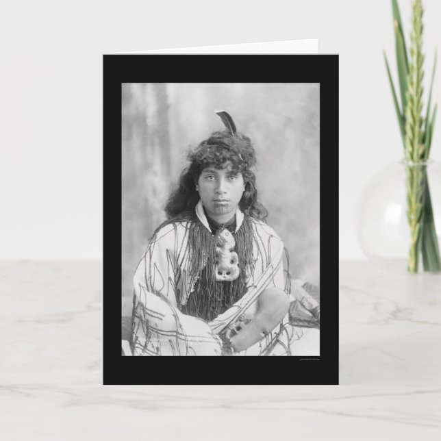 Maori Woman from Rotorua New Zealand 1895 Card (Front)