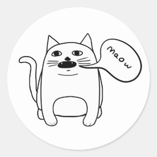 Maow Cat Classic Round Sticker